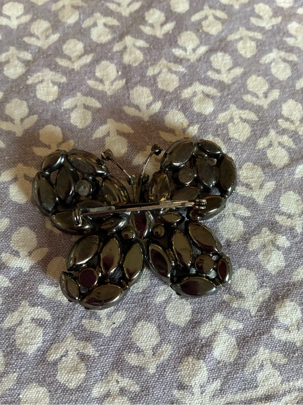 Black Crystal Butterfly Brooch - Elegant Women's Jewelry